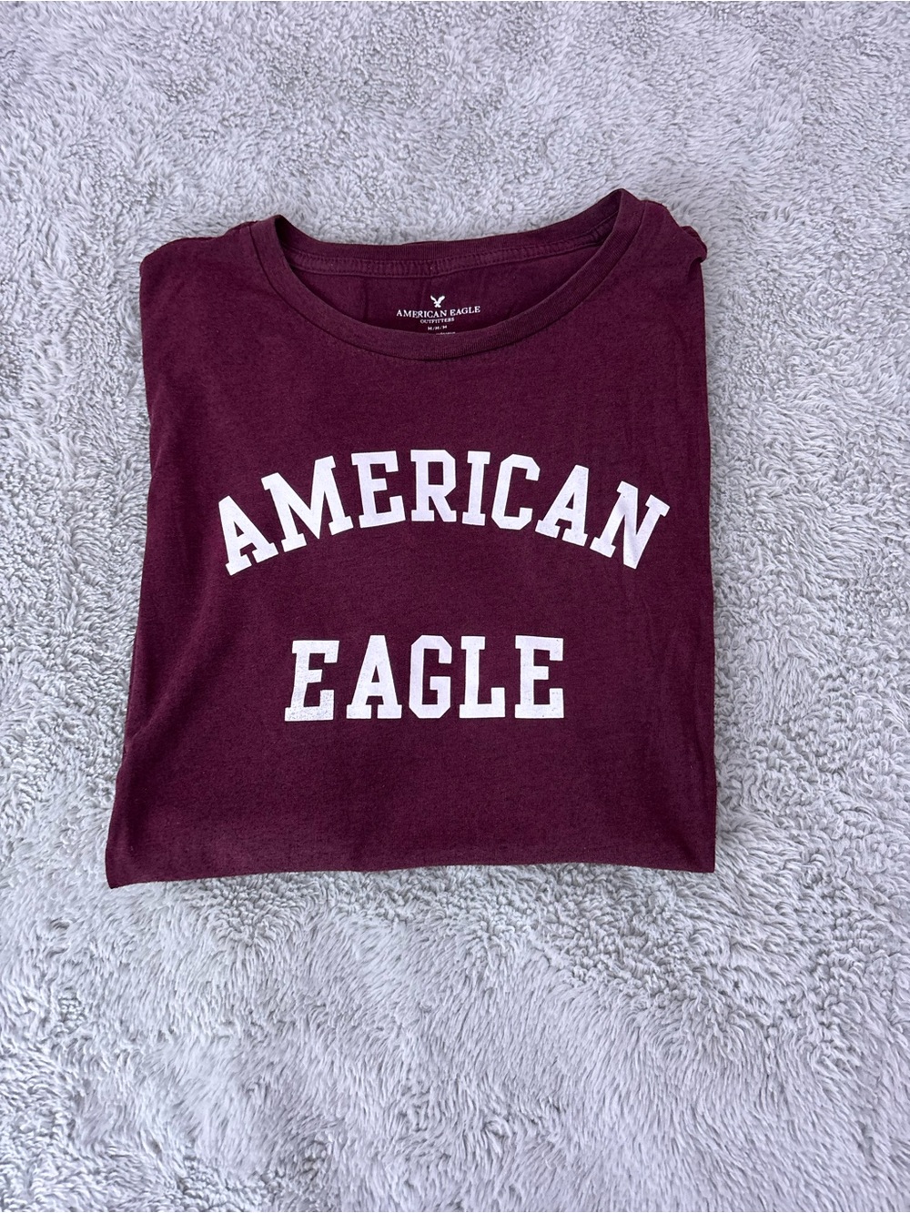 American Eagle Outfitters Maroon Tee with White Logo